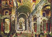 Giovanni Paolo Pannini Interior of St Peter s Rome oil painting reproduction